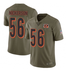 Youth Nike Cincinnati Bengals #56 Hardy Nickerson Limited Olive 2017 Salute to Service NFL Jersey