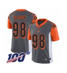 Youth Cincinnati Bengals #98 Ryan Glasgow Limited Silver Inverted Legend 100th Season Football Jersey