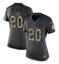 Women's Nike Indianapolis Colts #20 Jordan Wilkins Limited Black 2016 Salute to Service NFL Jersey