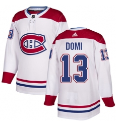 Youth Adidas Montreal Canadiens #13 Max Domi Authentic White Away NHL Jersey