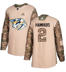 Men's Adidas Nashville Predators #2 Dan Hamhuis Authentic Camo Veterans Day Practice NHL Jersey