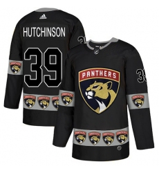 Men's Adidas Florida Panthers #39 Michael Hutchinson Authentic Black Team Logo Fashion NHL Jersey