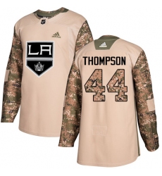 Youth Adidas Los Angeles Kings #44 Nate Thompson Authentic Camo Veterans Day Practice NHL Jersey