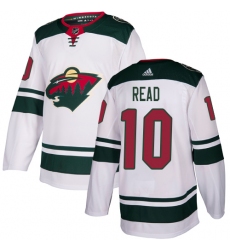 Men's Adidas Minnesota Wild #10 Matt Read Authentic White Away NHL Jersey