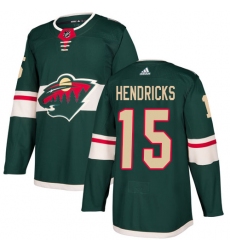 Youth Adidas Minnesota Wild #15 Matt Hendricks Premier Green Home NHL Jersey