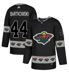 Men's Adidas Minnesota Wild #44 Matt Bartkowski Authentic Black Team Logo Fashion NHL Jersey