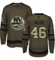 Men's Adidas New York Islanders #46 Bode Wilde Authentic Green Salute to Service NHL Jersey