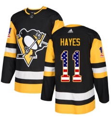 Youth Adidas Pittsburgh Penguins #11 Jimmy Hayes Authentic Black USA Flag Fashion NHL Jersey
