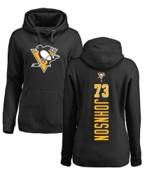 NHL Women's Adidas Pittsburgh Penguins #73 Jack Johnson Black Backer Pullover Hoodie