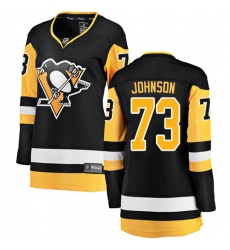 Women's Pittsburgh Penguins #73 Jack Johnson Authentic Black Home Fanatics Branded Breakaway NHL Jersey