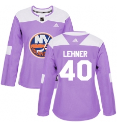 Women's Adidas New York Islanders #40 Robin Lehner Authentic Purple Fights Cancer Practice NHL Jersey