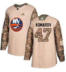 Youth Adidas New York Islanders #47 Leo Komarov Authentic Camo Veterans Day Practice NHL Jersey