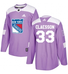 Men's Adidas New York Rangers #33 Fredrik Claesson Authentic White Away NHL Jersey