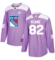 Youth Adidas New York Rangers #82 Joey Keane Authentic Purple Fights Cancer Practice NHL Jersey