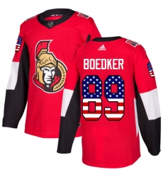 Youth Adidas Ottawa Senators #89 Mikkel Boedker Authentic Red USA Flag Fashion NHL Jersey