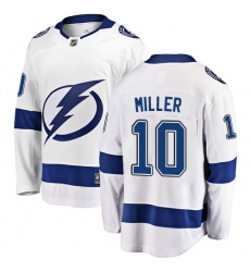 Youth Tampa Bay Lightning #10 J.T. Miller Fanatics Branded White Away Breakaway NHL Jersey