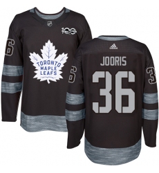 Men's Adidas Toronto Maple Leafs #36 Josh Jooris Authentic Black 1917-2017 100th Anniversary NHL Jersey