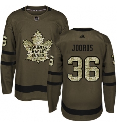 Youth Adidas Toronto Maple Leafs #36 Josh Jooris Authentic Green Salute to Service NHL Jersey