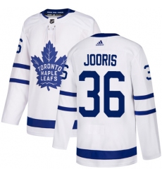 Youth Adidas Toronto Maple Leafs #36 Josh Jooris Authentic White Away NHL Jersey