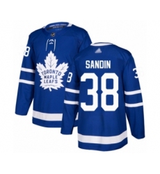 Men's Toronto Maple Leafs #38 Rasmus Sandin Authentic Royal Blue Home Hockey Jersey