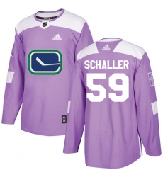 Youth Adidas Vancouver Canucks #59 Tim Schaller Authentic Purple Fights Cancer Practice NHL Jersey