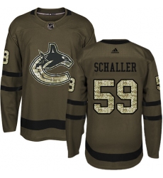 Youth Adidas Vancouver Canucks #59 Tim Schaller Premier Green Salute to Service NHL Jersey