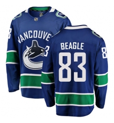 Men's Vancouver Canucks #83 Jay Beagle Fanatics Branded Blue Home Breakaway NHL Jersey