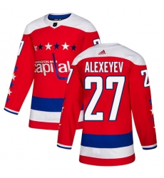 Youth Adidas Washington Capitals #27 Alexander Alexeyev Authentic Red Alternate NHL Jersey