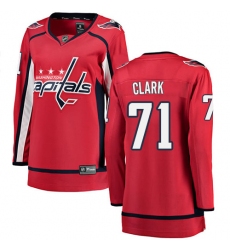 Women's Washington Capitals #71 Kody Clark Fanatics Branded Red Home Breakaway NHL Jersey