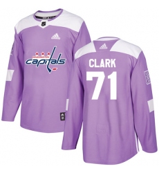 Youth Adidas Washington Capitals #71 Kody Clark Authentic Purple Fights Cancer Practice NHL Jersey