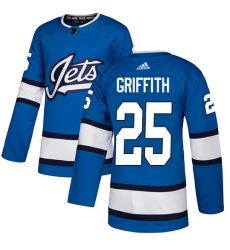 Men's Adidas Winnipeg Jets #25 Seth Griffith Authentic Blue Alternate NHL Jersey