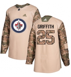 Men's Adidas Winnipeg Jets #25 Seth Griffith Authentic Camo Veterans Day Practice NHL Jersey