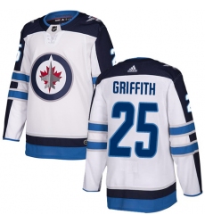 Men's Adidas Winnipeg Jets #25 Seth Griffith Authentic White Away NHL Jersey