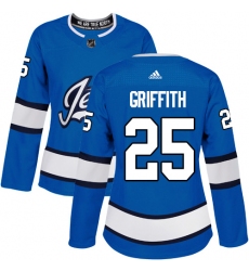 Women's Adidas Winnipeg Jets #25 Seth Griffith Authentic Blue Alternate NHL Jersey