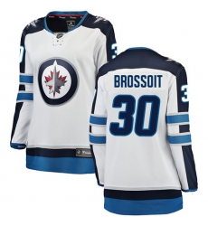 Women's Winnipeg Jets #30 Laurent Brossoit Fanatics Branded White Away Breakaway NHL Jersey