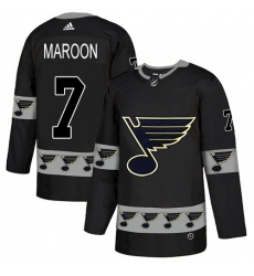 Men's Adidas St. Louis Blues #7 Patrick Maroon Authentic Black Team Logo Fashion NHL Jersey