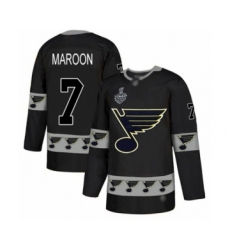 Men's St. Louis Blues #7 Patrick Maroon Authentic Black Team Logo Fashion 2019 Stanley Cup Final Bound Hockey Jersey