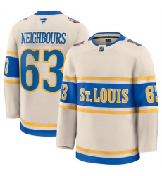 Men's St. Louis Blues #63 Jake Neighbours Cream 2024-25 Winter Classic Stitched Hockey Jersey