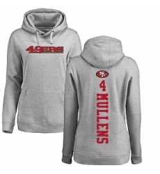 NFL Women's Nike San Francisco 49ers #4 Nick Mullens Ash Backer Pullover Hoodie