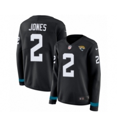 Women's Nike Jacksonville Jaguars #2 Landry Jones Limited Black Therma Long Sleeve NFL Jersey