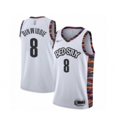 Youth Brooklyn Nets #8 Spencer Dinwiddie Swingman White Basketball Jersey - 2019 20 City Edition