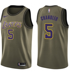 Youth Nike Los Angeles Lakers #5 Tyson Chandler Swingman Green Salute to Service NBA Jersey