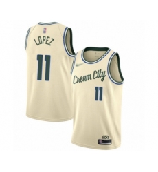 Women's Milwaukee Bucks #11 Brook Lopez Swingman Cream Basketball Jersey - 2019 20 City Edition