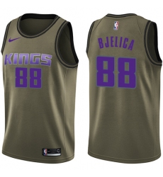 Men's Nike Sacramento Kings #88 Nemanja Bjelica Swingman Green Salute to Service NBA Jersey
