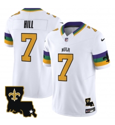 Men's New Orleans Saints #7 Taysom Hill White 2024 F.U.S.E. Vapor Limited Stitched Jersey