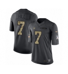 Men's Nike New Orleans Saints #7 Taysom Hill Limited Black 2016 Salute to Service NFL Jersey