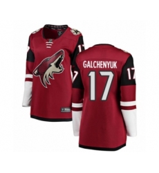 Women's Arizona Coyotes #17 Alex Galchenyuk Authentic Burgundy Red Home Fanatics Branded Breakaway NHL Jersey
