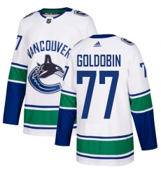 Men's Adidas Vancouver Canucks #77 Nikolay Goldobin White Road Authentic Stitched NHL Jersey