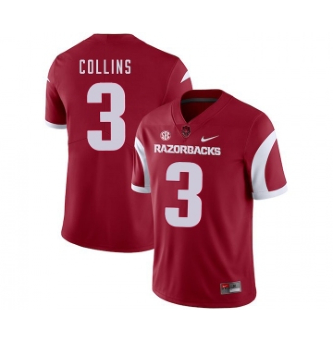 Arkansas Razorbacks 3 Alex Collins Red College Football Jersey