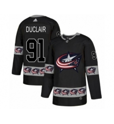 Men's Adidas Columbus Blue Jackets #91 Anthony Duclair Authentic Black Team Logo Fashion NHL Jersey